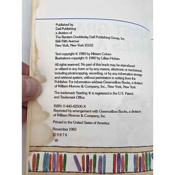 ⚠️FREE⚠️ VTG Book First Grade Test By Miriam Cohen Illustrated 1983 Paperback - Picture 3 of 7